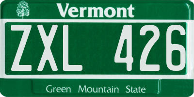VT license plate ZXL426