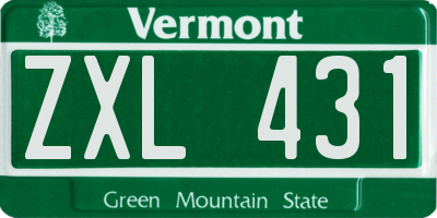 VT license plate ZXL431