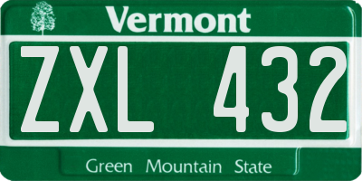 VT license plate ZXL432