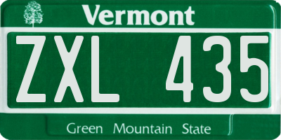 VT license plate ZXL435