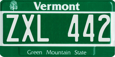VT license plate ZXL442