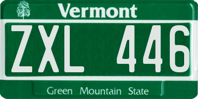 VT license plate ZXL446