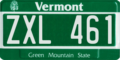 VT license plate ZXL461