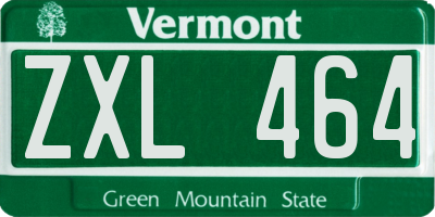 VT license plate ZXL464