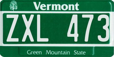 VT license plate ZXL473