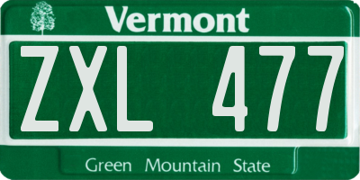 VT license plate ZXL477