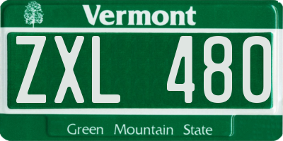 VT license plate ZXL480