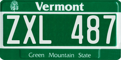 VT license plate ZXL487