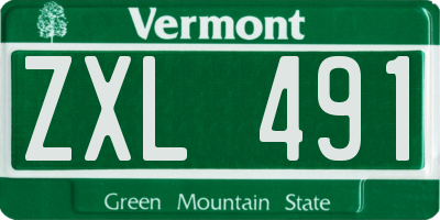 VT license plate ZXL491