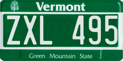 VT license plate ZXL495
