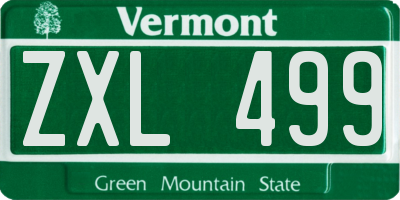 VT license plate ZXL499