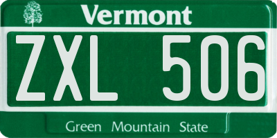 VT license plate ZXL506