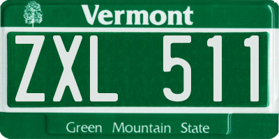 VT license plate ZXL511