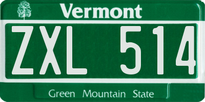 VT license plate ZXL514