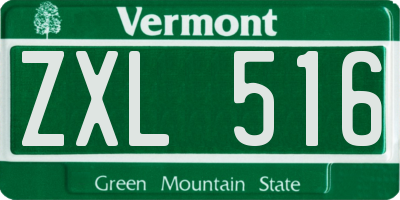 VT license plate ZXL516