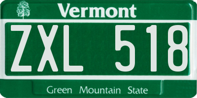 VT license plate ZXL518