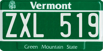 VT license plate ZXL519