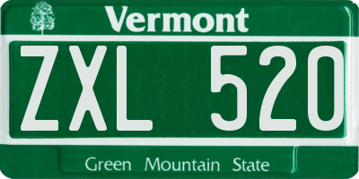 VT license plate ZXL520