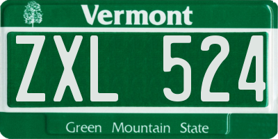 VT license plate ZXL524