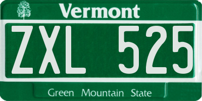 VT license plate ZXL525