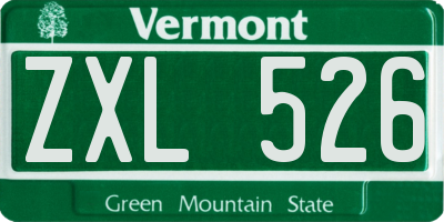 VT license plate ZXL526