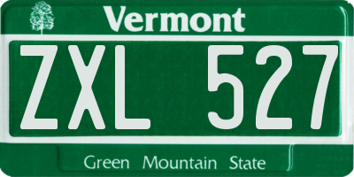 VT license plate ZXL527