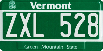 VT license plate ZXL528
