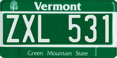 VT license plate ZXL531