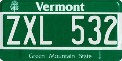 VT license plate ZXL532