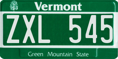 VT license plate ZXL545