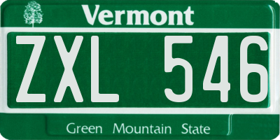 VT license plate ZXL546