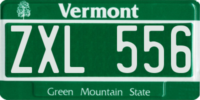 VT license plate ZXL556