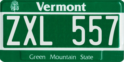 VT license plate ZXL557