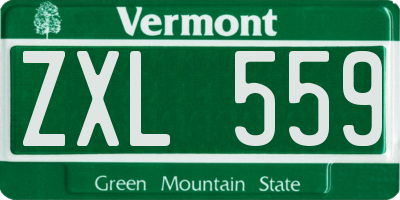 VT license plate ZXL559