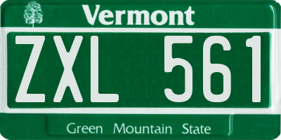 VT license plate ZXL561