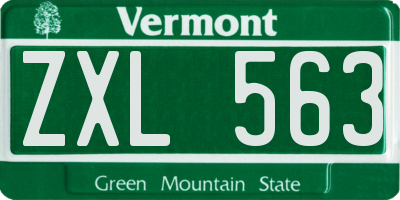 VT license plate ZXL563