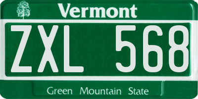VT license plate ZXL568