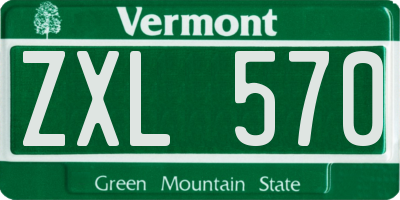 VT license plate ZXL570