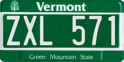 VT license plate ZXL571