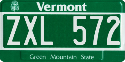 VT license plate ZXL572