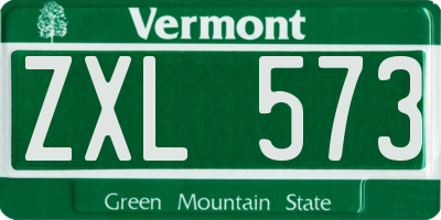 VT license plate ZXL573