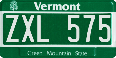 VT license plate ZXL575