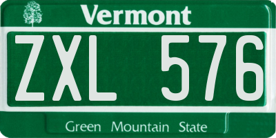 VT license plate ZXL576
