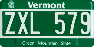 VT license plate ZXL579