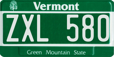 VT license plate ZXL580