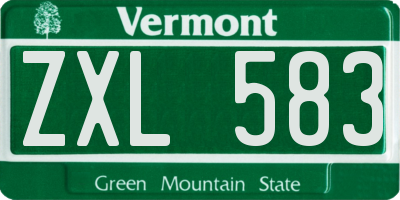 VT license plate ZXL583