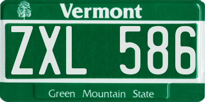 VT license plate ZXL586