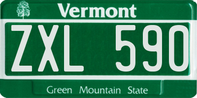 VT license plate ZXL590