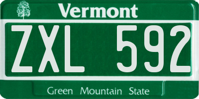 VT license plate ZXL592