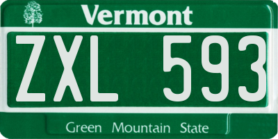 VT license plate ZXL593